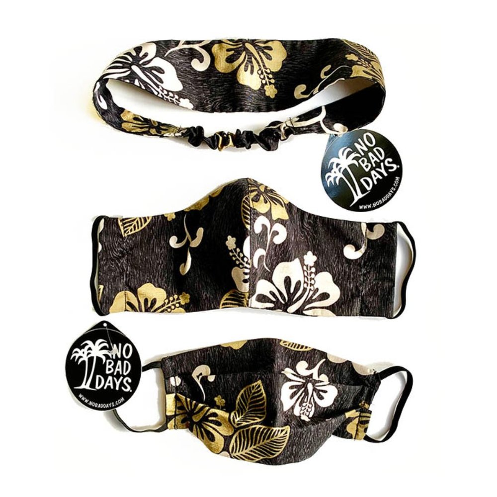 Face Mask in 2 Styles & Matching Button Headband